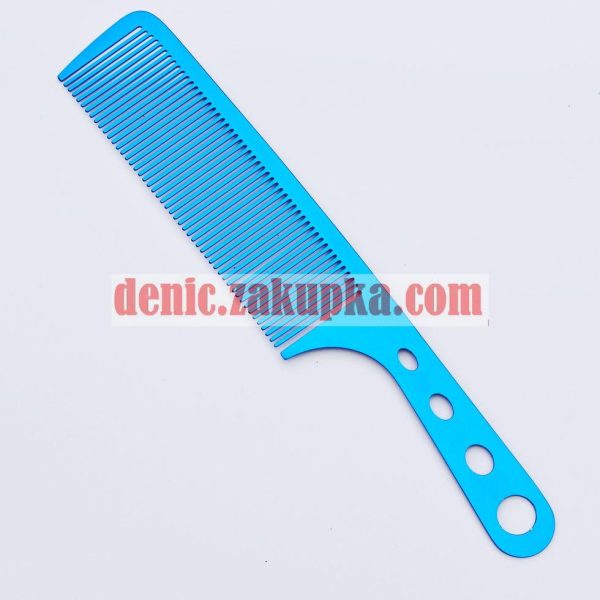 Гребінець металевий професійний, антистатичний "ДенІС professionai" блакитний