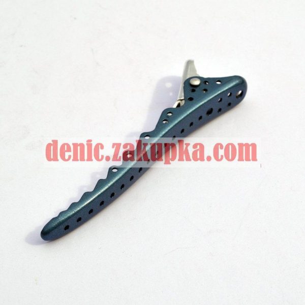Затискач Акула металевий професійний для волосся Синій Charmvit professional Shark Clip