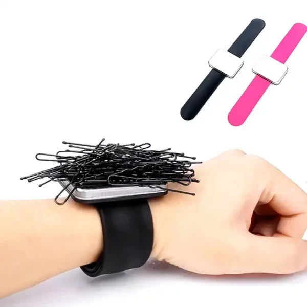 Перукарський магнітний браслет для шпильок, невидимок "ДенІС professional" Чорний квадрат